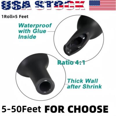 4:1 Heat Shrink Tubing-Dual Wall Adhesive Shrinkable Wires Wrap Waterproof US