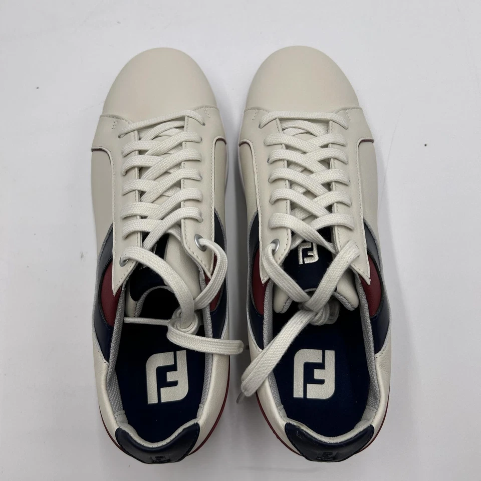 Zapatos de golf FootJoy para mujer FJ Links, talla 9,5 M, hueso/borgoña Foto 2 de 4