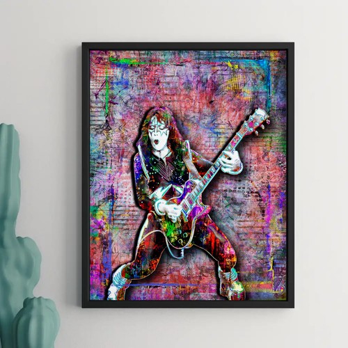 KISS ACE FREHLEY 18x24in Poster, KISS Guitarist Tribute Art Free Shipping US
