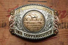 Gist Sterling Silver Overlay 7x World Champion Palomino Show Trophy Belt Buckle