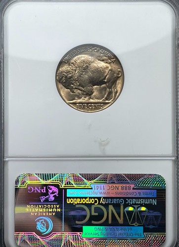 1938 D/S UNCIRCULATED TONED BUFFALO NICKEL NGC MS 66 - Picture 6 of 9