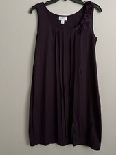 Loft Petites Womens Size Medium Dress Sleeveless Purple Embellished Wear To Work