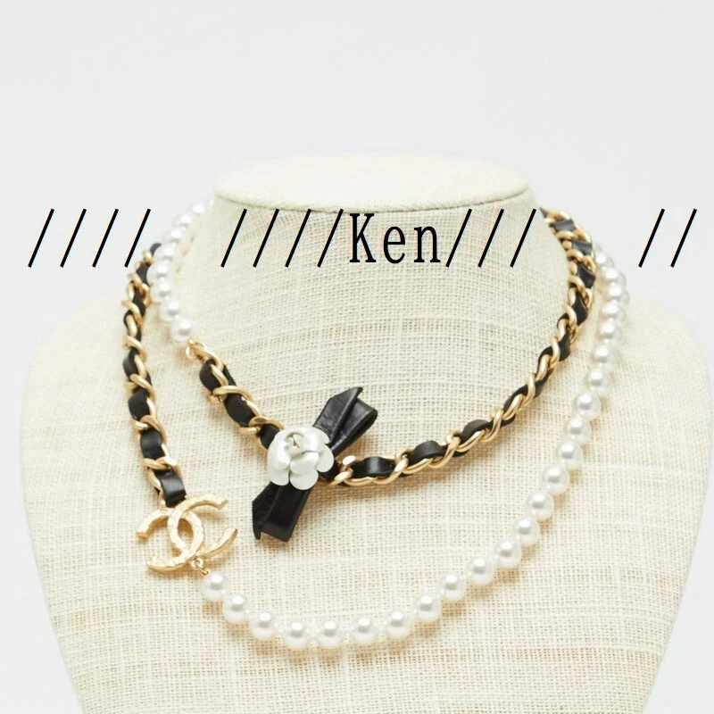 CHANEL Necklace AUTH Coco chain CC Rare Pendant camellia Ribbon