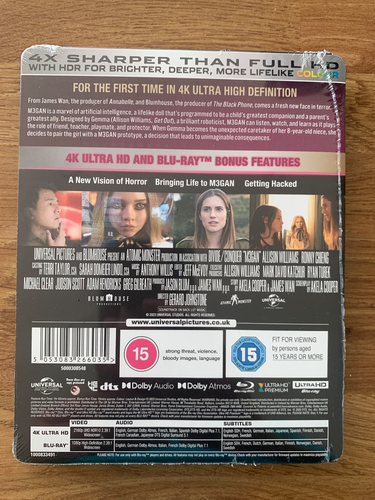 M3gan 4K Ultra HD Blu ray steelbook Megan UK Limited edition sealed Horror - 第 2/2 張圖片
