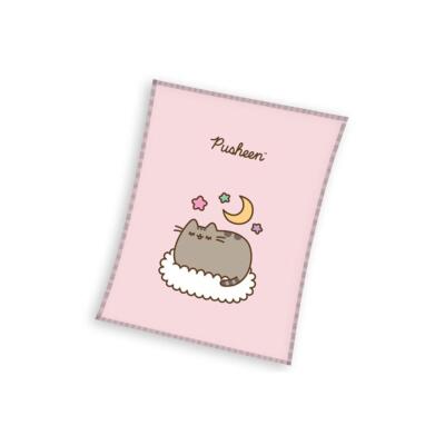 Pusheen Large Blanket Soft Snuggly Fleece Pink Cat Stars Kids