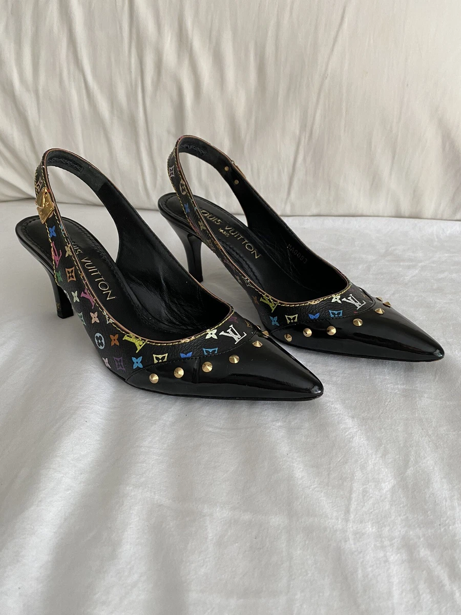 Louis Vuitton slingback kitten heels