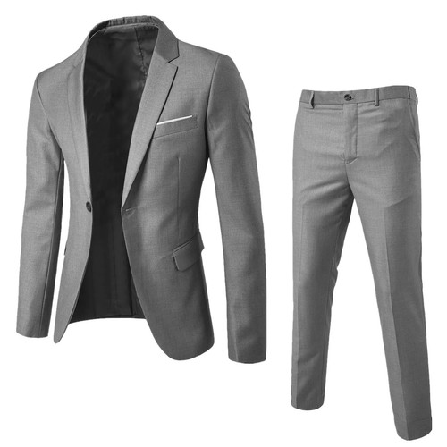 Trajes Para Hombres de Vestir Chaqueta Elegante Saco Pantalón Largo Boda - Imagen 4 de 28