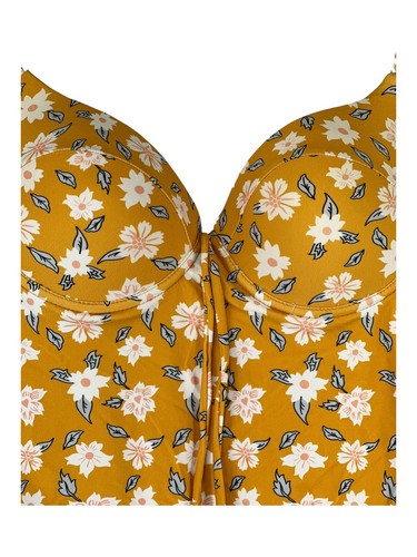 Traje de baño para mujer Cupshe talla M 1 pieza dorado gris blanco floral y follaje - Imagen 9 de 16