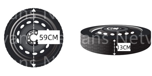 Kit Ruotino di Scorta 16" per Citroen C3 con Cric Chiave e Sacca 125/70r16 - Foto 2 di 3