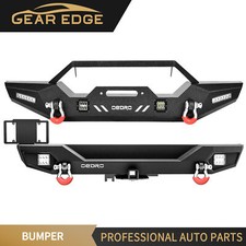 Off-road Front/rear Bumper For 2018-2025 Jeep Wrangler Jl Unlimited W/ Led Light