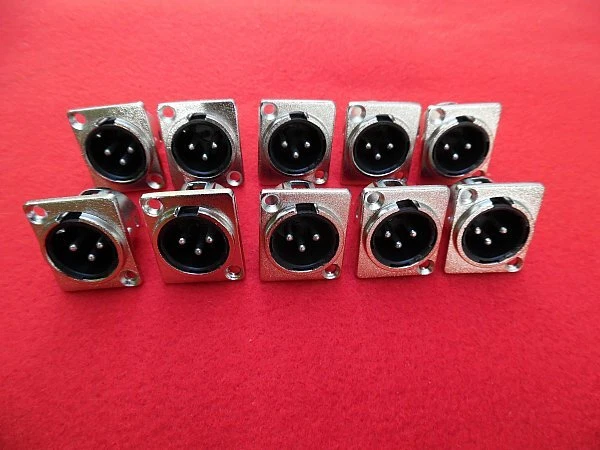 10 x XLR femmina da incasso maschio 3 poli tipo D femmina da incasso 3 poli forma D serie D NUOVE