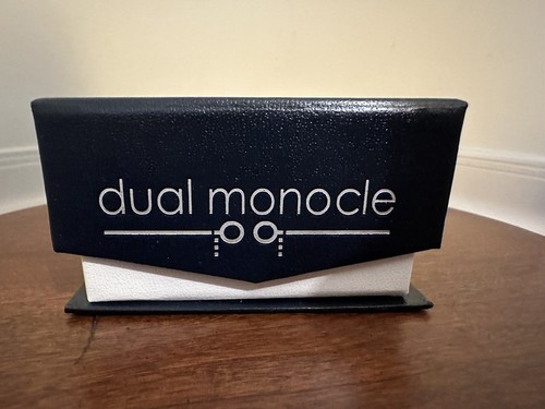Gemelli doppio monocolo argento monogrammati M nuovi in scatola - Foto 3 di 3
