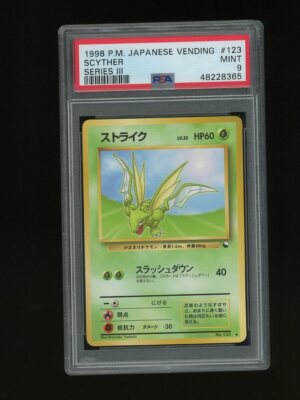 Pokemon PSA 9 MINT Scyther 1998 Vending Series 3 Japanese Promo