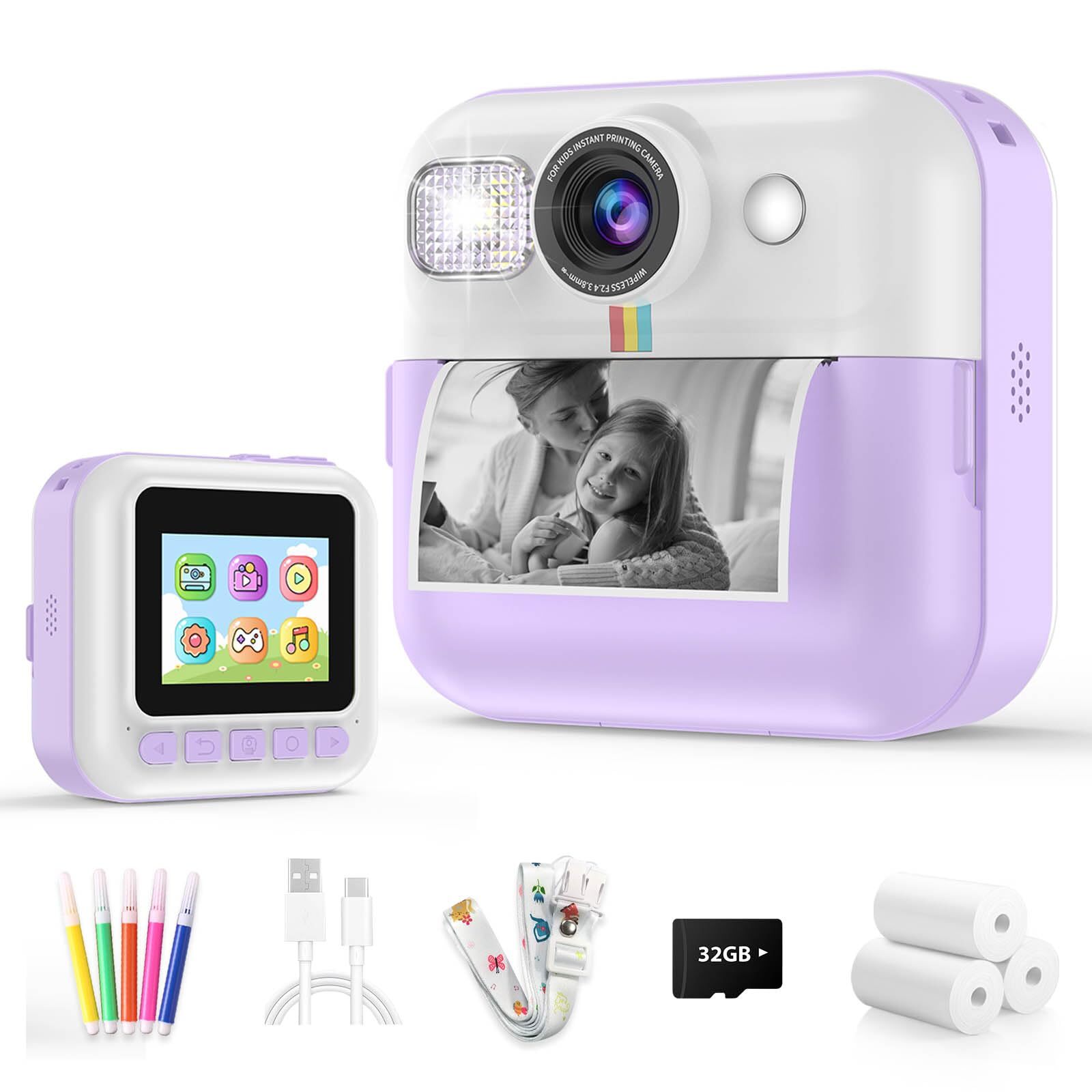Kids Camera Instant Print Christmas Birthday Gifts for Girls Boys Children Di...