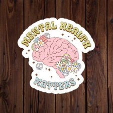 Mental health awareness sticker vinyl decal mental health matter brain
