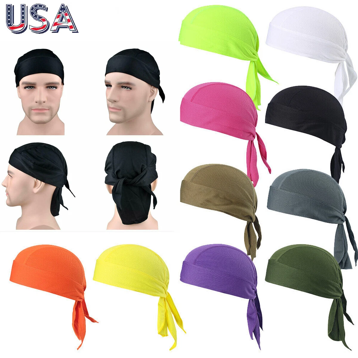 Durag Du-rag Headwear Head Wrap Skull Cap Doo Do Rag Bandana Headband  Beanie Hat