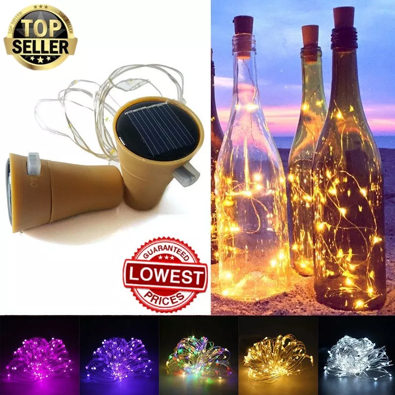 Solar powered online wine bottle lights