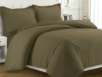 Super Soft Pure Cotton Duvet Cover with Corner Ties | Comforter Cover, BROWN
