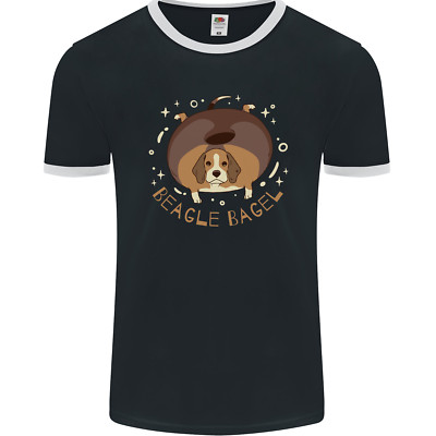 Beagle Bagel lustiges Hund Herren Ringer T-Shirt FotL