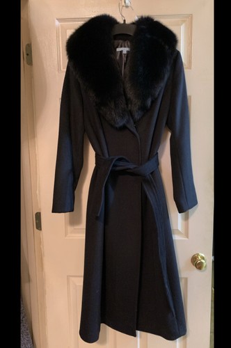 Antonio Melani Wool Coat With Fox Fur 