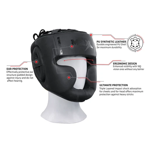 Boxing Headgear MMA Muay Thai, Head Gear for Kickboxing Sparring Grappling