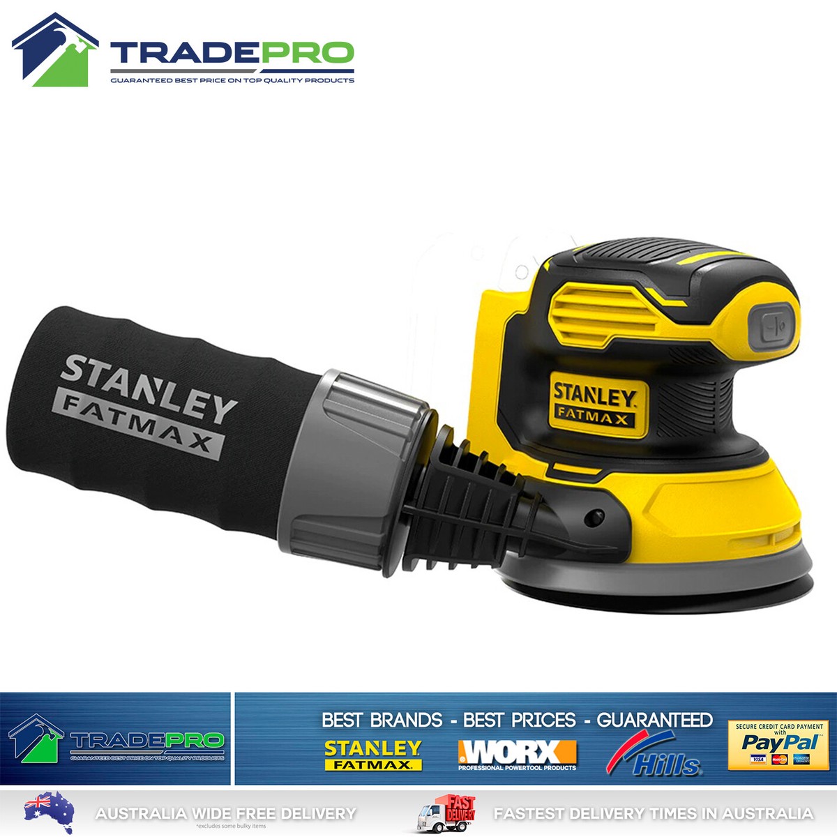 Stanley® Fatmax 18V Sander Random Orbital Wood Paint Metal with