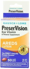 Bausch Lomb PreserVision Eye Vitamin Areds Lutein Mineral Supplement 50 Softgels