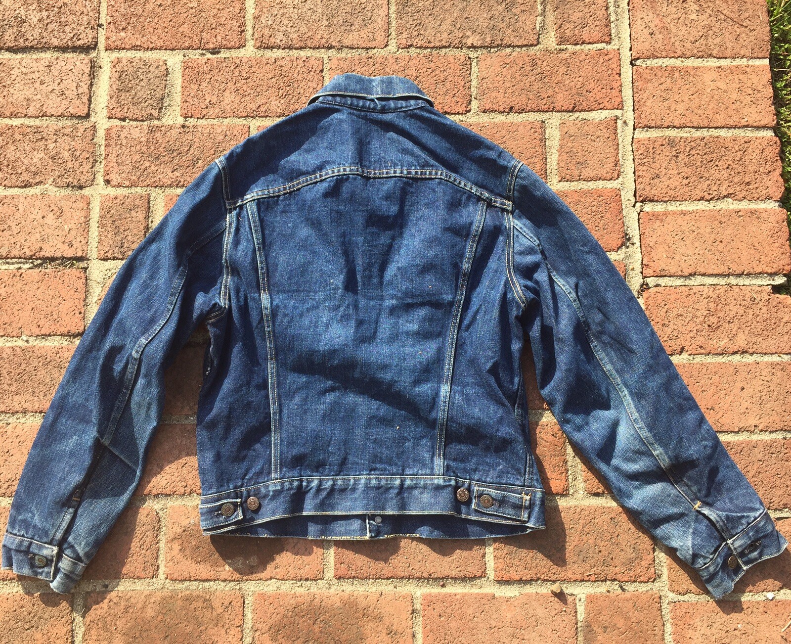 Rare Denim Vtg Levi's Big E Denim Lrg Type 3 2 Pocket jacket 505 558 559 Dark image 7