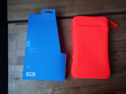 Google Nexus 7 Neon Orange Case\Sleeve Zipped with Faux Fur Lining Brand NEW - Picture 3 of 8
