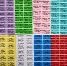 500 / 1000 Personalised Colour Return Address Labels, Waterproof, 38mm x 10mm