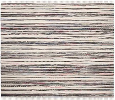 Safavieh Rag Rug IVORY / CHARCOAL 4' X 4' Square Rug - RAR126Q-4SQ