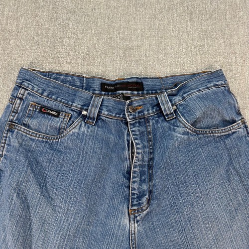 Fubu Collection Denim Shorts Mens Size 38 Blue Bermuda Baggy - Picture 2 of 8
