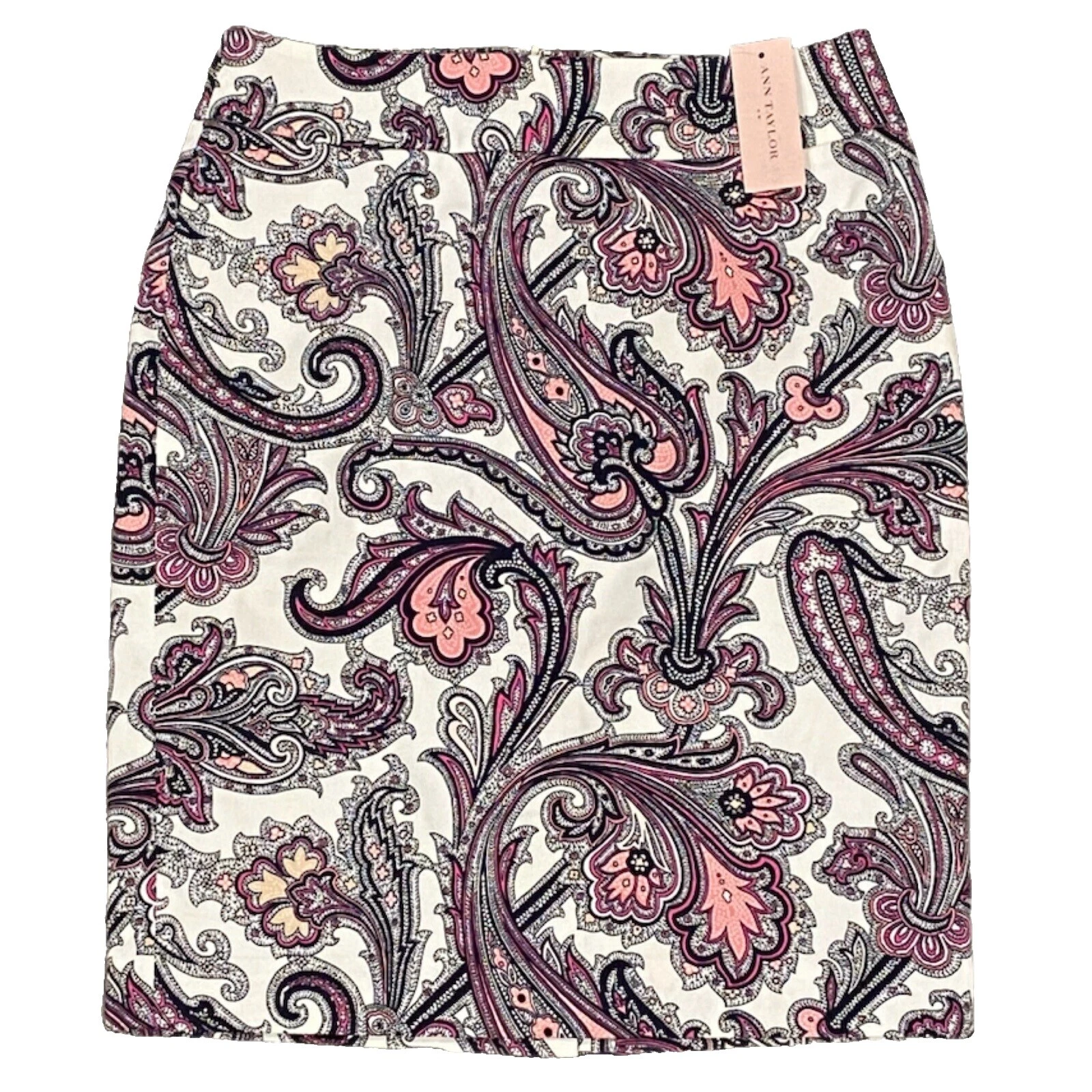 Saias femininas de algodão paisley Ann Taylor