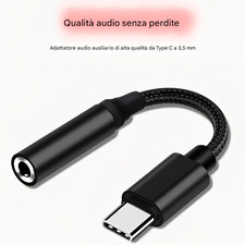 Adattatore Audio USB C a Jack 3,5 mm per Cuffie AUX Tipo C Universale Stereo