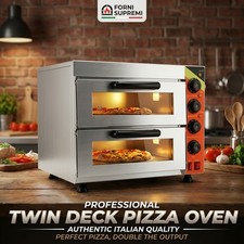Commercial Pizza Oven Countertop Double Deck Grill Bread Baking Furnace Indoor