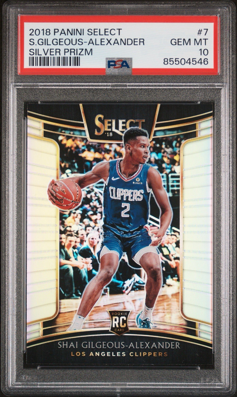 Shai Gilgeous-Alexander 2018 Panini Select Silver Prizm #7 PSA 10 OKC Thunder