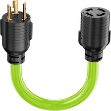 4 Prong to 3 Generator Transfer Switch Adapter Cord, L5-30P/ L14-30R 