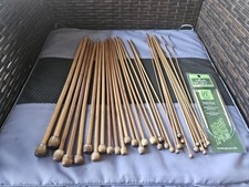 Vtg Unbranded Wooden Knitting Needles Large 2 Small Sizes Pre Owned Condition E