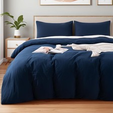 Oversized King Duvet Cover Set   100 Certified Organic Cotton with Washed Fe...