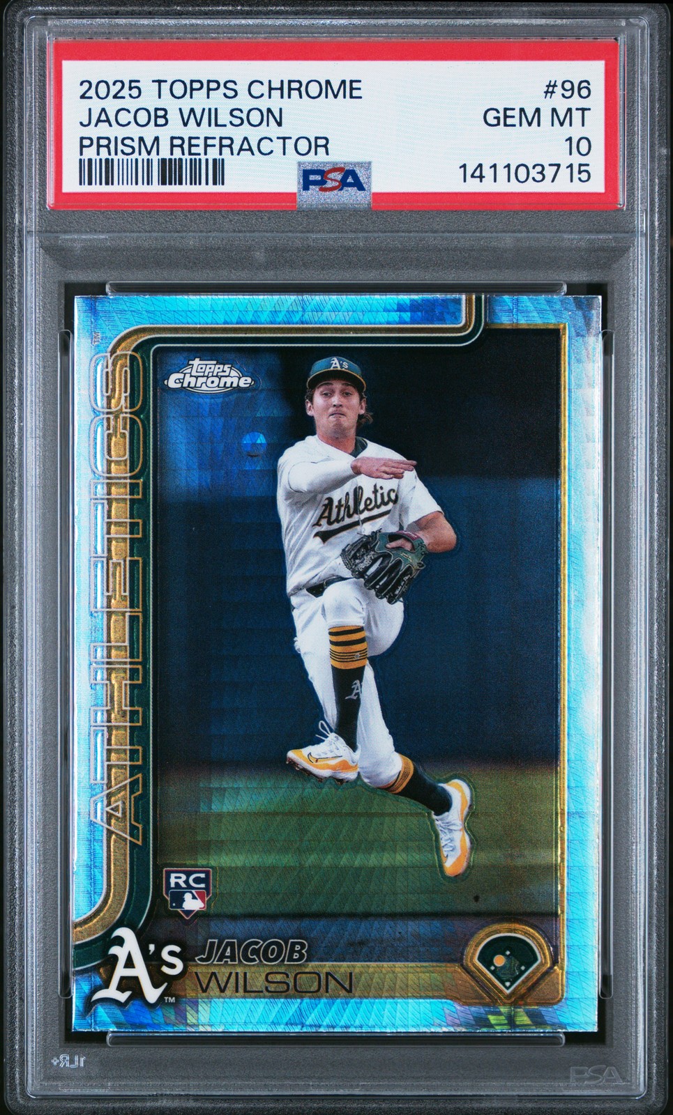 2025 TOPPS CHROME PRISM REFRACTOR #96 JACOB WILSON PSA 10