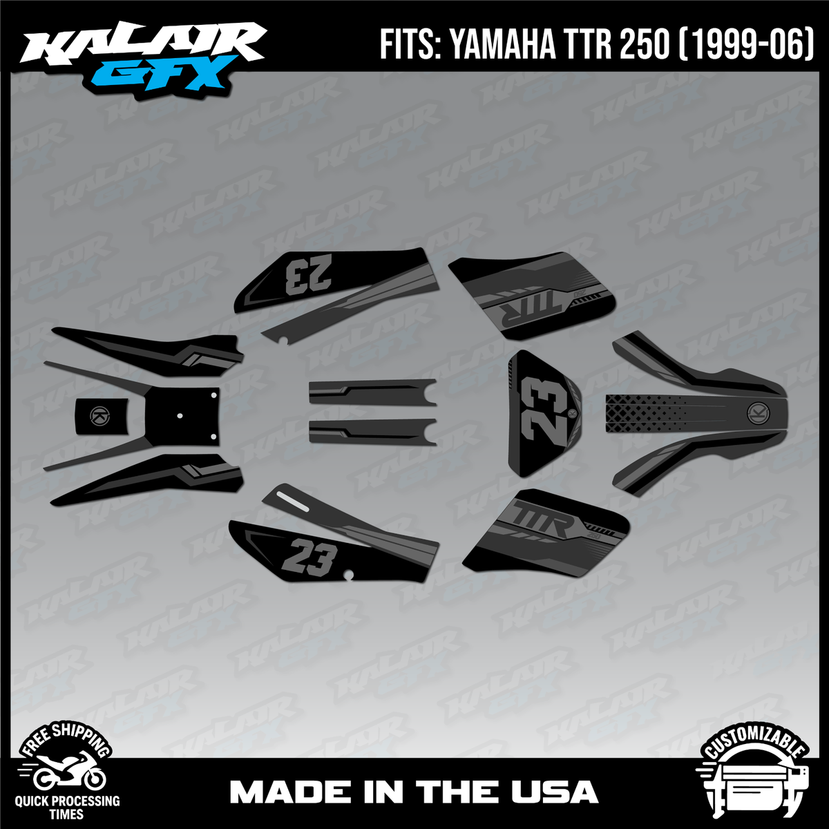 Graphics Kit for YAMAHA TTR250 (1999-2006) TTR 250 VIPER-Smoke | eBay