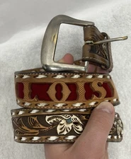 Kona Kut Nocona Belt Co Womens Size 32 Brown Leather "Lois" Named Belt