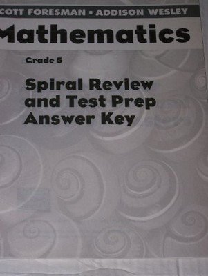 SPIRAL REVIEW AND TEST PREP ANSWER KEY GRADE 5 SCOTT By Pearson Education *VG+*