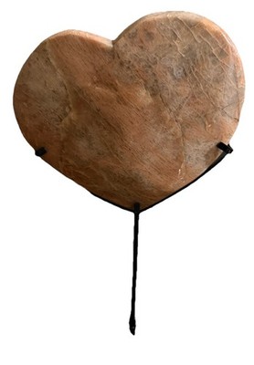 Cristal stone Brown  Heart Hanging Plaque Sign, Hearts & Love Solid Decor 34 LB