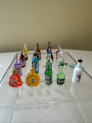 18 Pcs 3D Alcohol Drink Bottle Beer Resin Charms Earring Keychain Jewelry Making
