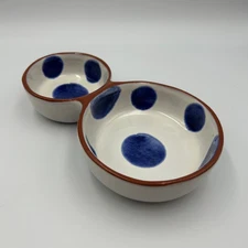 Val Du Sol Portugal Divided Pottery Dish Appetizers Tapas Serving Chip & Dip 