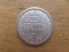 25 Cents Niederlande 1917 - Silber