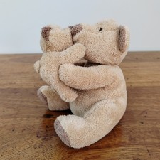 Vintage Mothercare Bear Kissing Hugging Baby Teddy Bear Soft Toy Brown