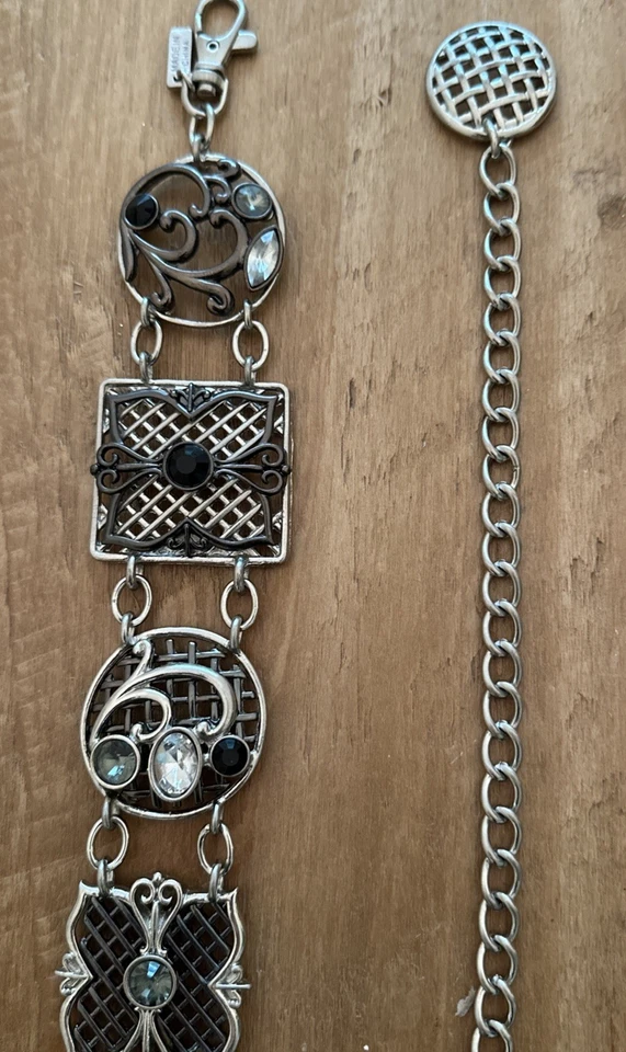 Cinturón cadena color plata estilo vintage de CHICO estrás cintura cadera joyería BOHO Foto 2 de 4