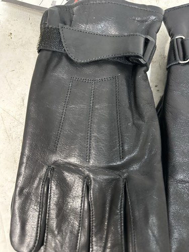 SCHWARZE schwere LEDERHANDSCHUHE Handgelenk verstellbarer Riemen Made Pakistan Set 3 #D6 - Bild 2 von 8